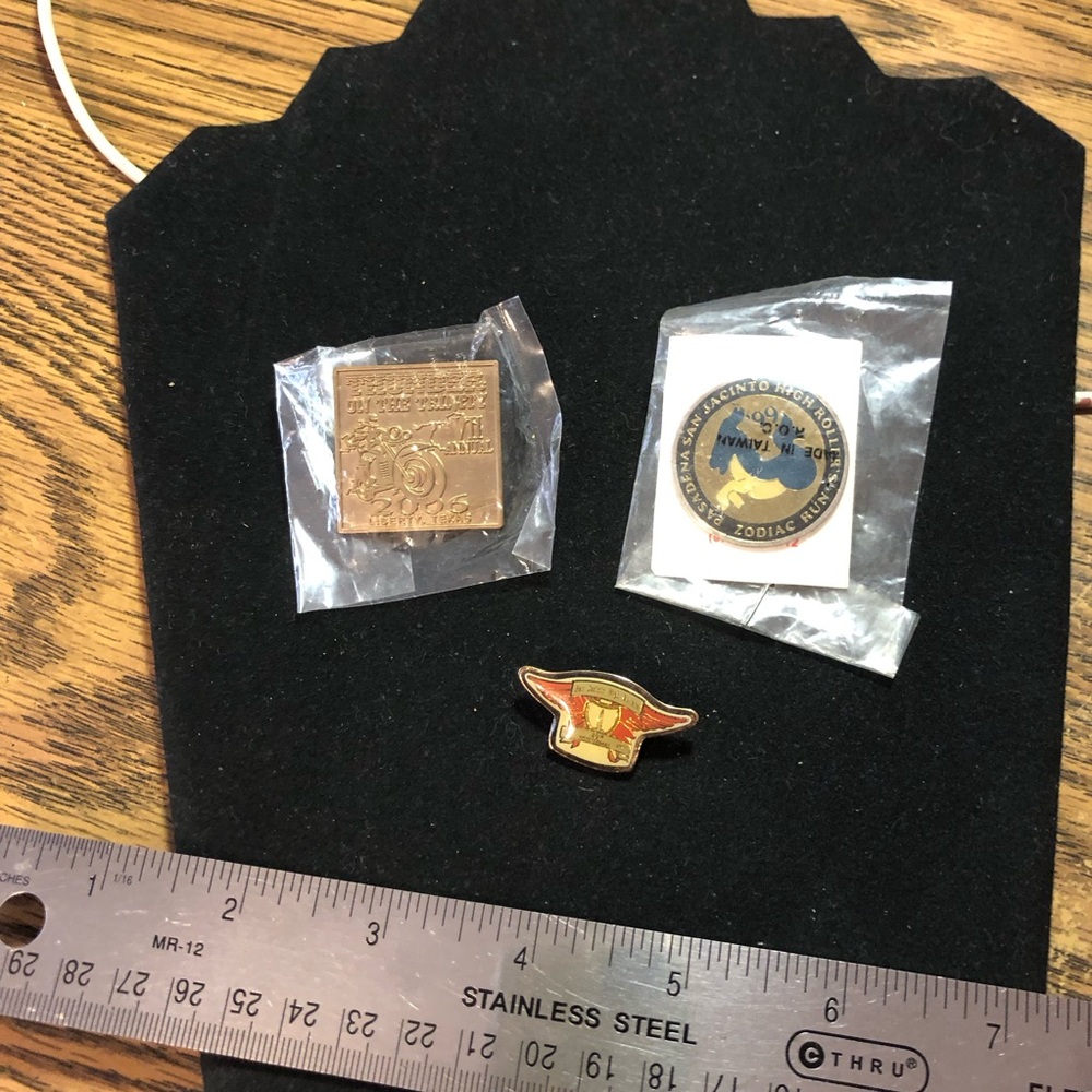 San Jacinto High Rollers Southeast Texas biker group vest lapel pin bundle